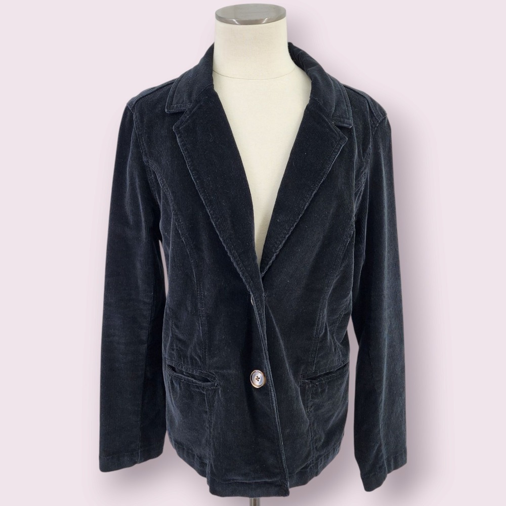 Vtg Y2K Corduroy Blazer Jacket Grunge Whimsigoth Academia Dark Cottage Medium